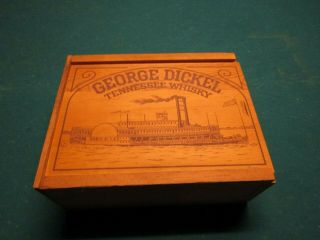 George Dickel Tennessee Whisky Wooden Box,  Robert E.  Lee Paddleboat Design