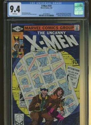 X - Men 141 Cgc 9.  4 | 1st Rachel,  Avalanche,  Destiny,  Pyro & Alt.  Future X - Men.