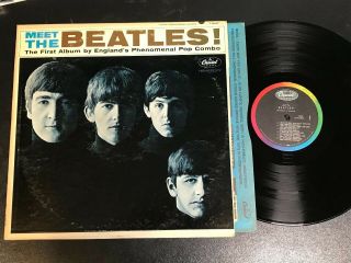 Nm Beatles Lp " Meet The Beatles " Us Capitol T 2047 Rainbow 1964 Mono