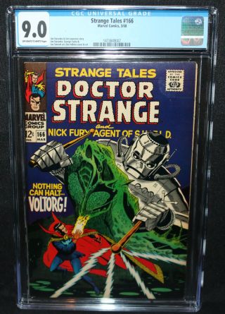 Strange Tales 166 - Doctor Strange Vs.  Volorg - Cgc Grade 9.  0 - 1968