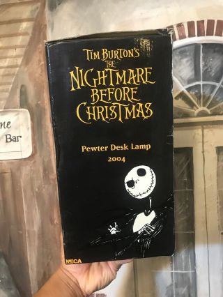 Nightmare Before Christmas Jack Skellington and Zero Small Pewter Desk Lamp. 2