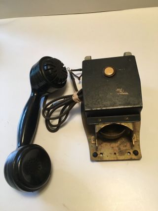Vtg Antique Bell Western Electric Telephone Ringer? And Handset 