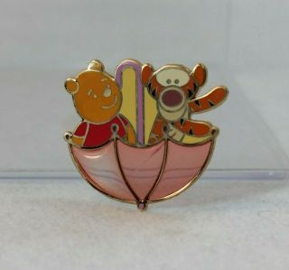 Disney Hkdl Hong Kong Pin Winnie The Pooh Stained Glass Umbrella Tigger Cute