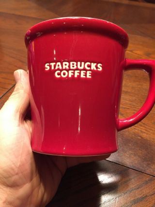 2008 Starbucks Coffee Mug Red And White Coffee Cup