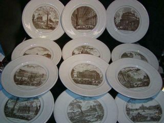 Set Of 12 Vintage Wedgwood Piranesi Plates Queensware,  Rome Scenes,  Archdiocese