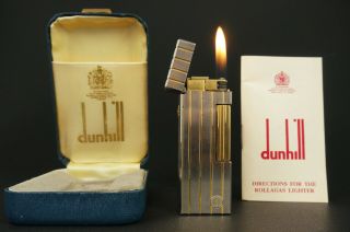 Dunhill Rollagas Lighter Serviced O - Rings W/box Vintage L63