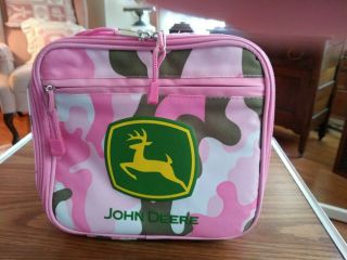 John Deere Pink Lunch Cosmetics Bag Container Box
