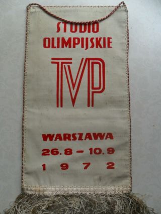 Pennant Tvp Studio Olimpijskie Xx Olympic Games Munich 1972 Big Rare