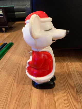 Vintage Santa Mouse Blow Mold Christmas Union Products 15 Inches Rare Retro 2