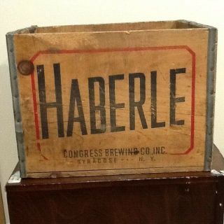 Vintage Haberle Congress Brewing Company Syracuse Ny Wood Crate