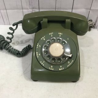Vintage Green Stromberg Carlson Desk Phone 1970s Rotary Dial Avocado