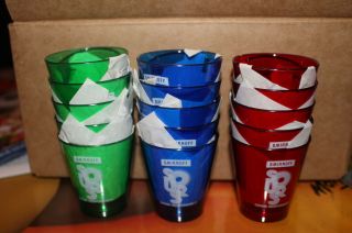 Set Of 75 Smirnoff Sours Hard Plastic Shot Glasses Red,  Blue & Green