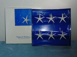 Margaret Furlong 1991 Starry Night Set 6 Stars 2.  5 " Star Stary Bisque Ornament