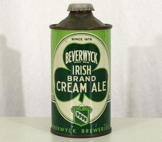 Beverwyck Irish Cream Ale Low Profile Irtp Cone Top Beer Can Albany,  York Ny