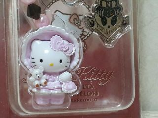 Rare 2006 Sanrio Japan Hello Kitty Pink Lolita Hug Bear Figure Mascot Charm