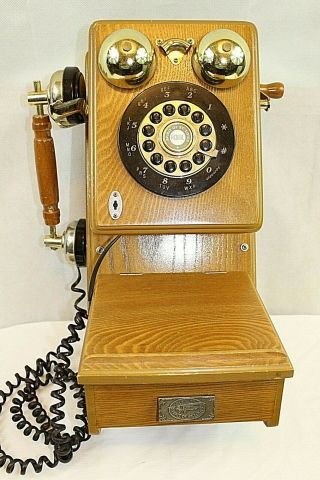 Vtg Spirit Of St Louis Old - Fashioned Antique Oak - Color Wood Telephone
