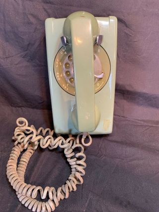 Vintage Western Electric Bell System Green Avacado Rotary Wall Telephone