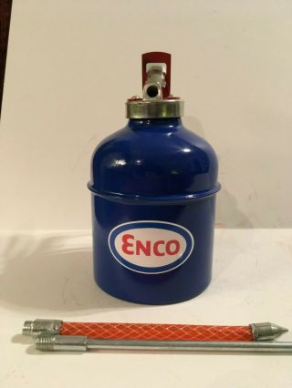 Enco Big Oil Can Gasoline Station Gas Pump Spout 1 Quart Motor Car Exxon Esso