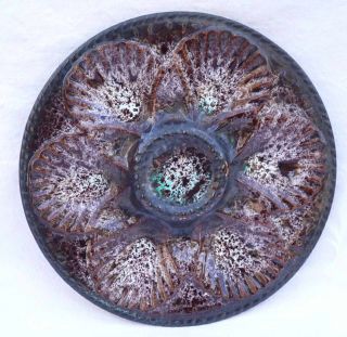Vintage Oyster Plate French Majolica Vallauris Marius Gruge 60 