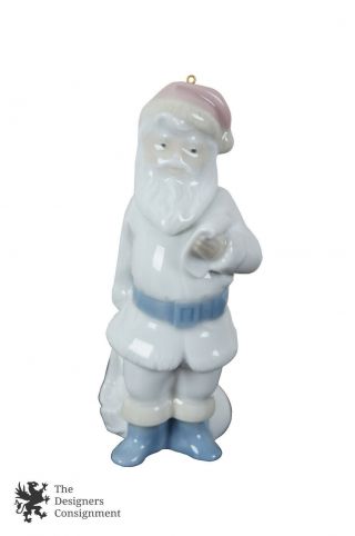 Lladro Spain 5842 Porcelain Christmas Ornament Mini Papa Noel Santa Claus 5 "