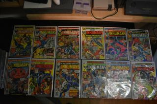 The Inhumans 1 - 12 Marvel Comics Complete Set 1975 Black Bolt Medusa Karnak Hulk