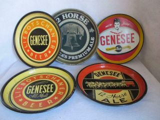 Genesee Beer Trays - Group Of 5: Jenny - 12 Horse Ale - Liebotschander Beer