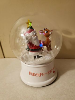 Gemmy Rudolph The Red - Nosed Reindeer Musical Lighted Plastic Snow Globe 2