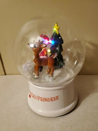 Gemmy Rudolph The Red - Nosed Reindeer Musical Lighted Plastic Snow Globe 3