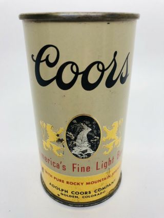 Coors Beer - One Sided Flat Top Can.  No Banquet - Irtp.  Golden,  Colorado - Co