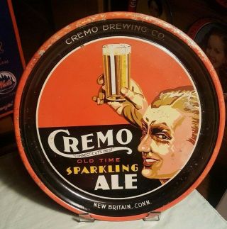 Cremo Brewing Co Britain Ct Beer Tray Sign 13 " Sparkling Ale Lager Man 1940 
