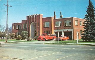 Vintage Postcard City Hall & Fire Station Milwaukie Oregon
