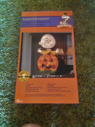 Peanuts It ' s The Great Pumpkin Charlie Brown Lighted Sculpture 15 