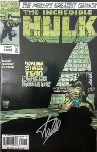 Stan Lee Signed " The Incredible Hulk " Comic 459 1997 Nm