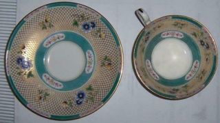 Vintage Royal Doulton China Gold And Floral Cup And Saucer Marshal Field Comp