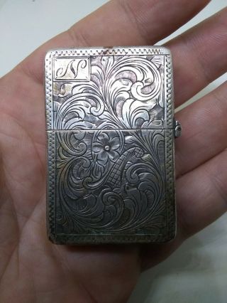 Vintage Sterling Silver Mexico Lighter Case With Zippo Insert 1950s