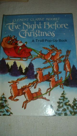 Vintage 1987 Hallmark The Night Before Christmas Pop Up Story Book