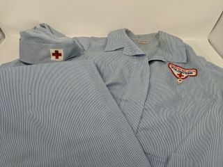 Vintage American Red Cross Skirt Blouse Hat Volunteer Nurse Uniform Hoover