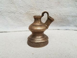 1930s Vintage Old Handcrafted Brass Hookah Pot Base Rich Patina