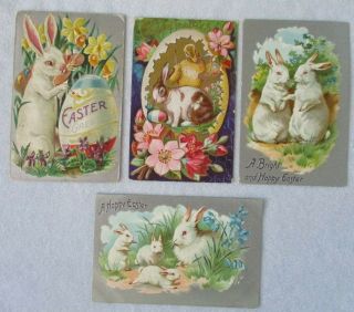 Raphael Tuck Vintage Easter Postcards,  Rabbits,  Bunny,  One Cent Stamps Set of 4 2