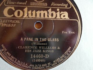 Prewar Jazz A Pane In The Glass Clarence Williams Jazz Kings C0l 14460 1929 E -