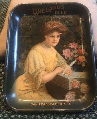 Wieland’s Beer Tray C1910 Sanfrancisco California (scarce - Square)