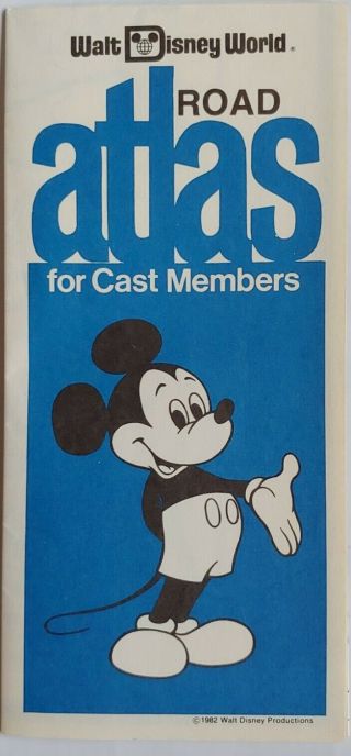 Walt Disney World 1982 For Cast Members Only Property Atlas Map