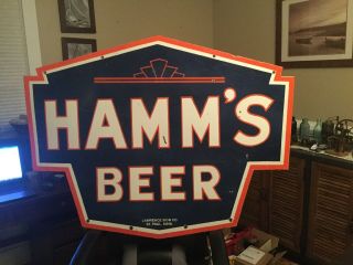 Large Double Sided Hamm’s Beer Porcelain Sign