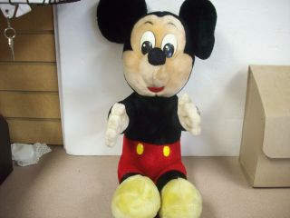 Vintage Made In Usa Walt Disney 20 " Mickey Mouse Stuffed Plush Doll Toy