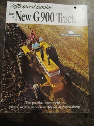 Brochure For The Minneapolis - Moline G900 Tractor,  1969,