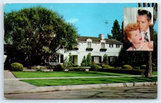 Postcard Ca 1959 Beverly Hills Residence Of Desi Arnez & Lucille Ball G2