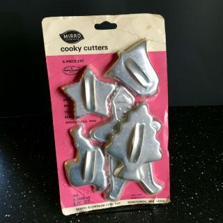Vtg 1960s Mirro Aluminum Christmas Cookie Cutters Nos