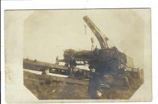 Mount Ida Kansas Rppc Real Photo Postcard Missouri Pacific Railroad Steam Derick