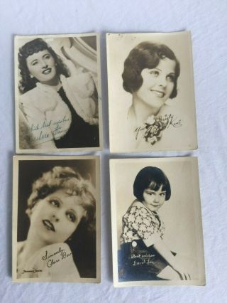 4 - Vintage Movie Star Photos Barbara Stanwyck Clara Bowen Kent David Lee 5 " X 7 "