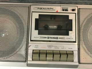 Vintage Realistic SCR - 10 Boombox GhettoBlaster Cassette Radio 2